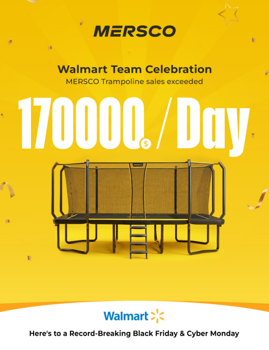 MERSCO Trampoline Achieves Explosive Growth at Walmart Marketplace, Breaking into Top Five of Best-selling Trampoline Brands in 100 Days