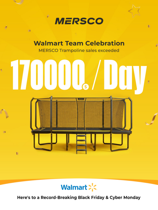 MERSCO Trampoline Achieves Explosive Growth at Walmart Marketplace, Breaking into Top Five of Best-selling Trampoline Brands in 100 Days