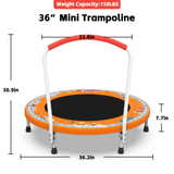 36inch Mini Toddler Trampoline Orange Printed