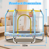 55inch Toddler Mini Trampoline Blue Printed