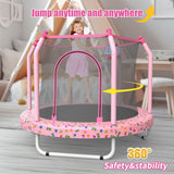 55inch Toddler Mini Trampoline Pink Printed