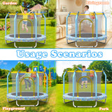 55inch Toddler Mini Trampoline Blue Printed